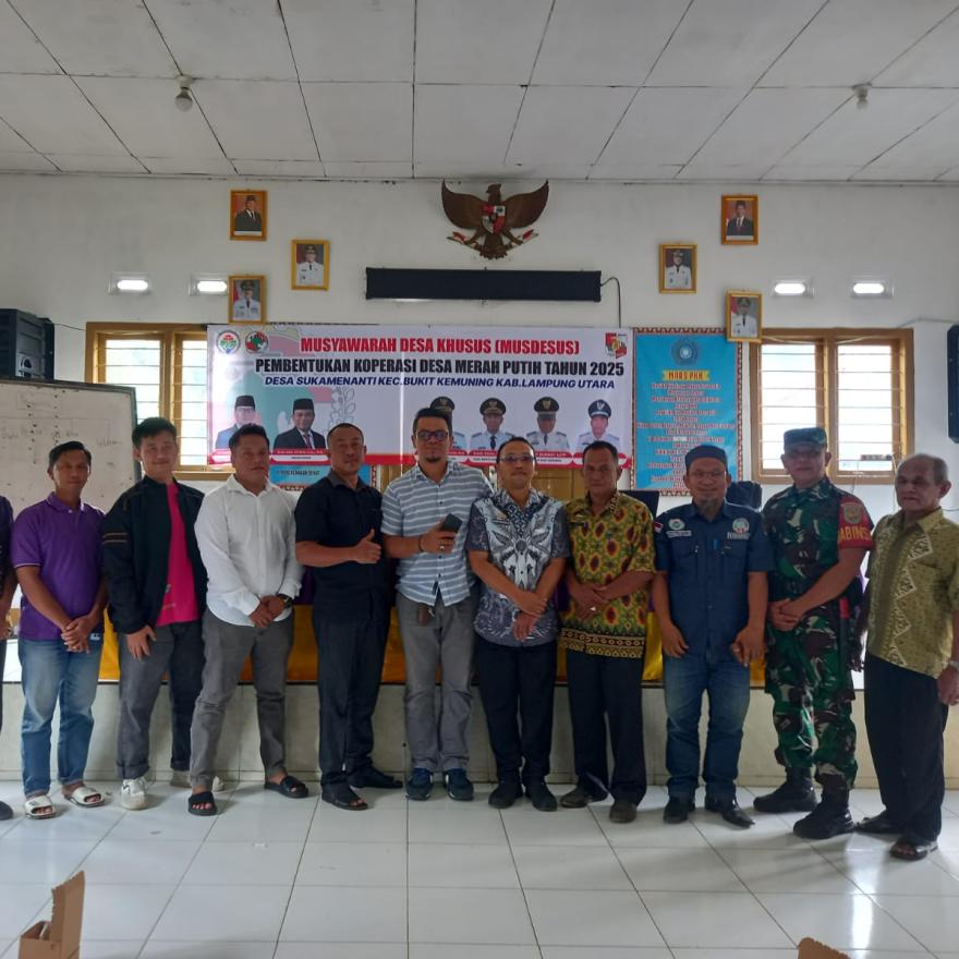 MUSYAWARAH DESA KHUSUS (MUSDESUS) PEMBENTUKAN KOPRERASI DESA MERAH PUTIH DESA SUKA MENANTI KECAMATAN